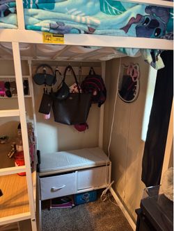 White loft bed