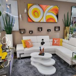 Brand New In The Box Modern Snow White Sectional High Quality!!! Take It Home With Only $39 Down Payment ( PLEASE READ The Description Below)