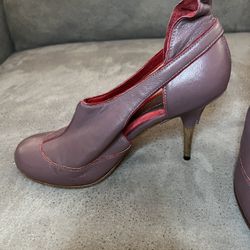 Diesel Shoes | Diesel Leather Pumps Wood Heels | Color: Mauve/red | Size: 9