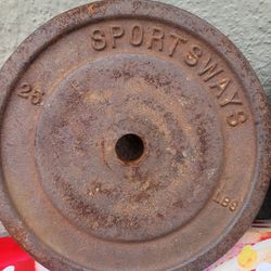 Pair of 25 and 15 lb  BARBELL  Weights Barbell vintage Rare