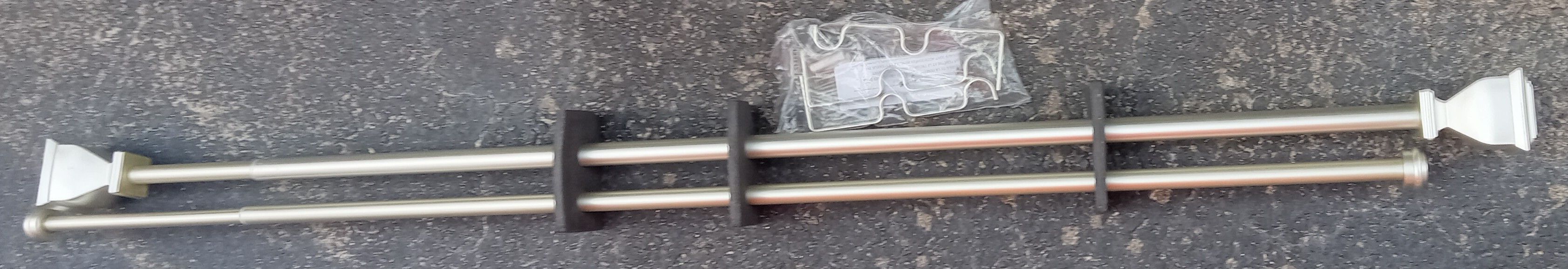 Double Curtain Rods For Windows 36-72 In Adjustable Length