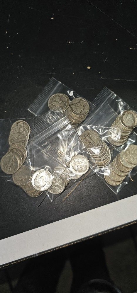 Silver Roosevelt And Mercury Dime Mix