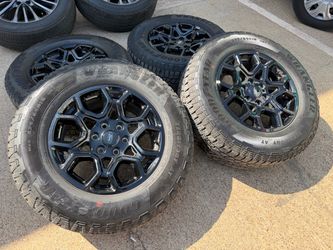 18” ford f150 black oem wheels tires