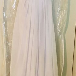 White, A-Line Wedding Dress with built in train