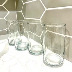 Made in USA Set of 4 Clear Glass Drinking Glasses