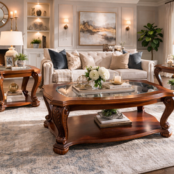 Elegant 3-Piece Living Room Table Set – Coffee Table + 2 End Tables