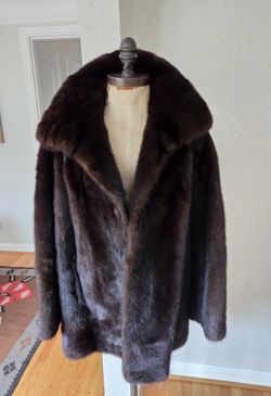 Real Mahogany Mink Fur Coat Size M NO OFFERS 