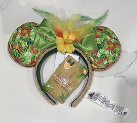 Disney minnie mouse main attraction Tiki Room ears NWT