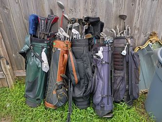 Golf clubs and bags