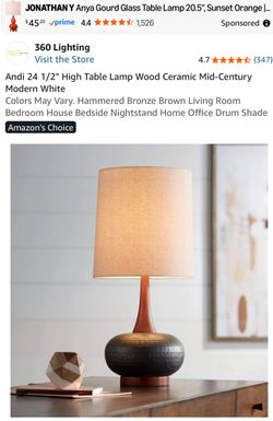 360 Lighting Andi Mid-Century Modern Table Lamp