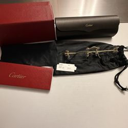 Authentic Cartier Rimless Gold Eyeglasses – Full Set