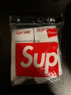 White Supreme socks