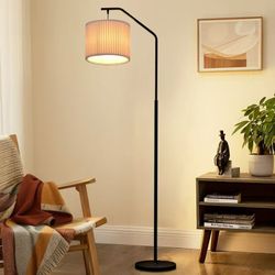 JuGuo Floor Lamp,9W LED Edison Bulbs Included Adjustable lamp head Standing Lamp with Foot Switch with Pleated Lampshade, 68"Tall Floor Lamp Reading f