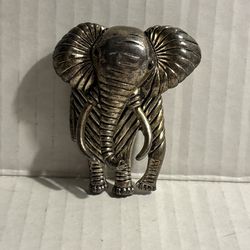 Vintage Silver Tone Large Elephant Brooch