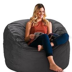 HABUTWAY Bean Bag Chair 3Ft Luxurious Velvet Ultra Soft Fur with High-Rebound Me