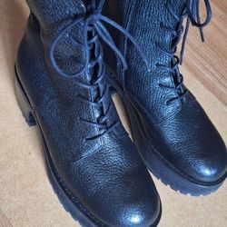 By Far Leather Combat Boots Women's Size 6.5

