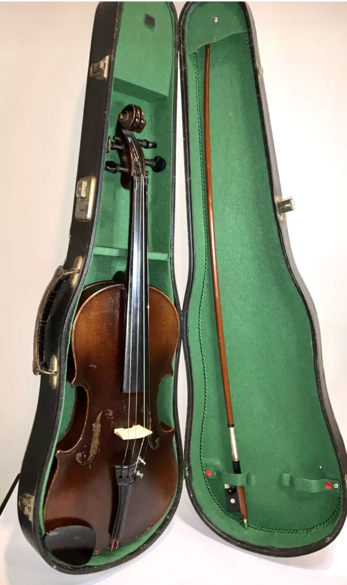 Vintage Copy Antonius Stradivarius Germany Repair Project 4/4 Violin W/Case Bow
