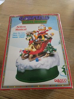 Vintage Garfield Santa's Helper