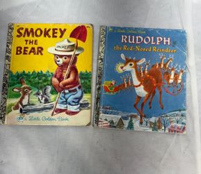 Smokey the Bear and Rudolph the Red-Nosed Reindeer Little Golden Books (2-Book)