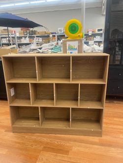 10-Cube Wooden Bookshelf Toy Storage Organizer