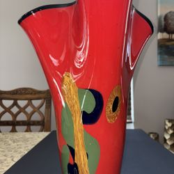 Signed Ioan Nemtoi Hand Blown Art Glass Vase