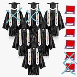 Preschool Graduation Sets: 4 Sets of Gown, Cap With Tassel, Graduate Stole, And Diplomas