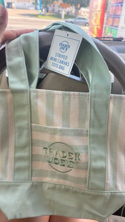 Trader Joe's Striped Mini Canvas Tote Bag