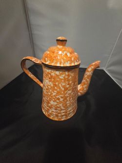 Stangl Orange Spongeware Coffee Pot