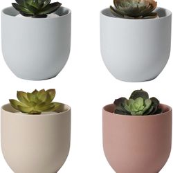 New Set Of 4 Different Color Pots
