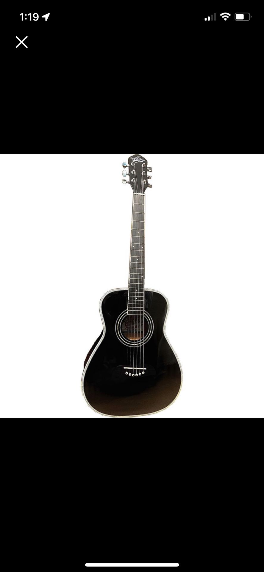 New Black Oscar Schmidt Acoustic Guitar