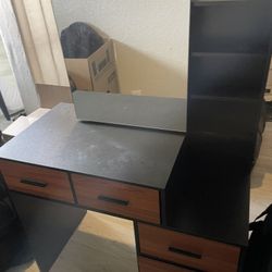Vintage Vanity Desk with Sliding Mirror