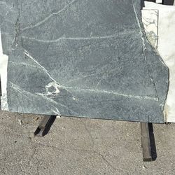 48x40 Marble Remnant – Deep Green With White Veining – $300