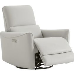 Cream Power Recliner Swivel Glider