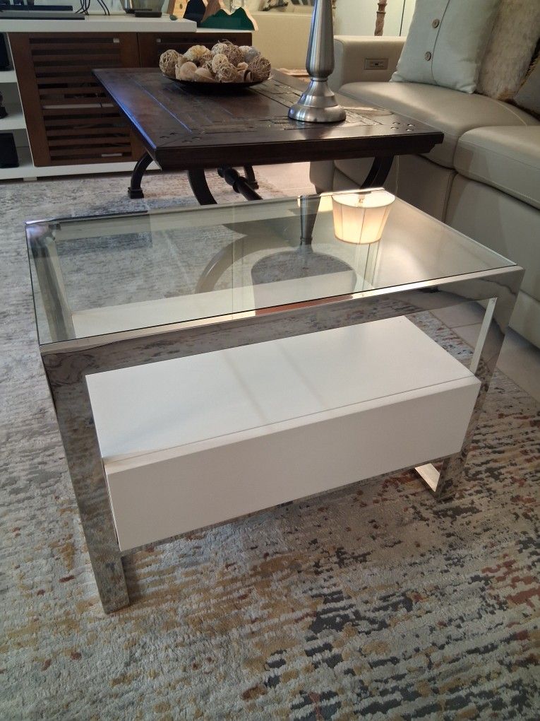 Pretty Glass Top Night Table