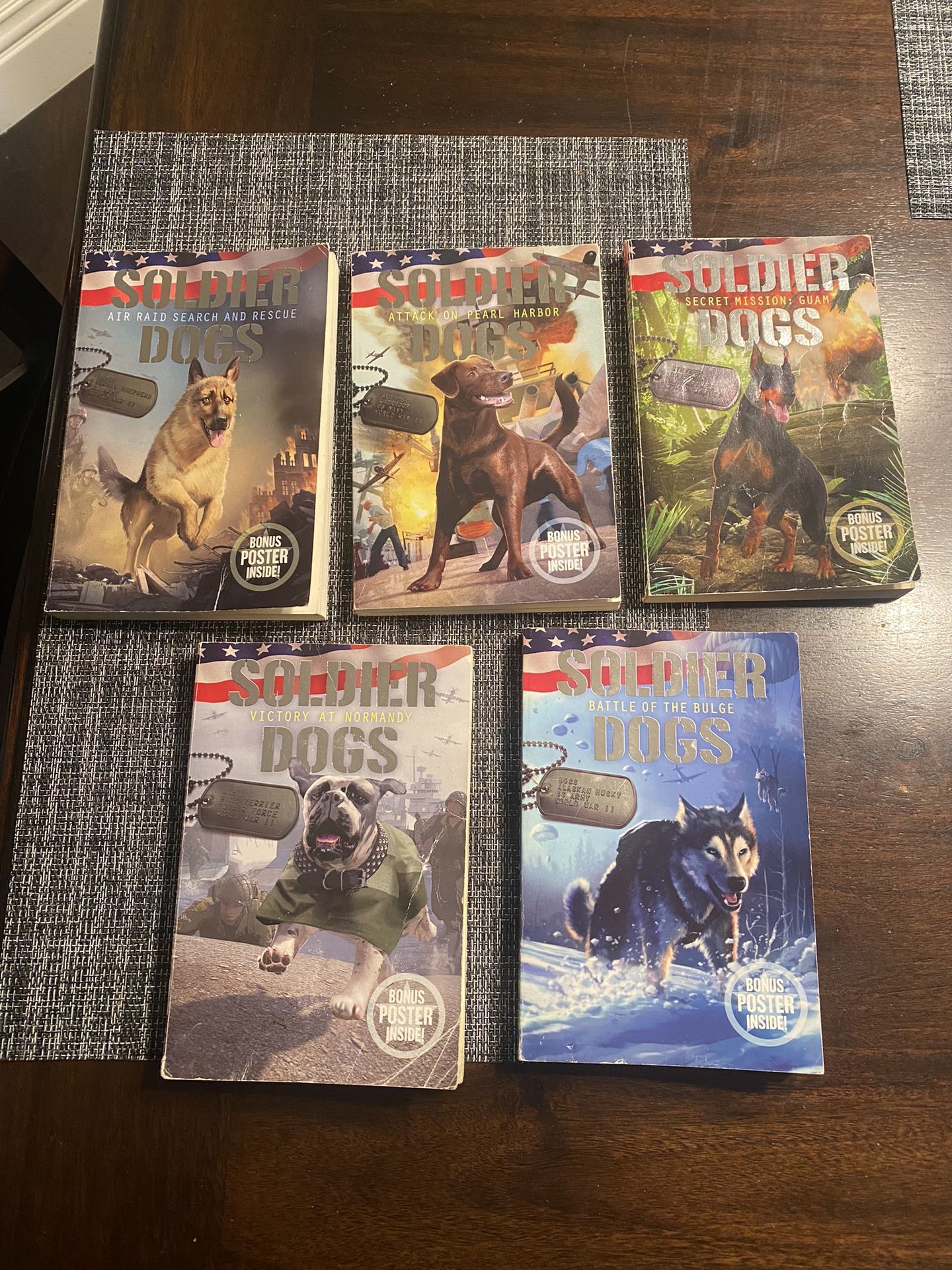 Lot Of 5 Pre Teen Chapter Books Soldier Dogs Secret Mission Guam 