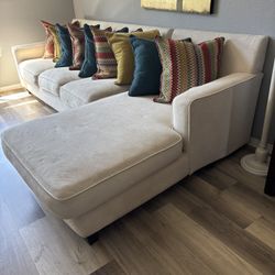 Off-white Fabric Sectional 
