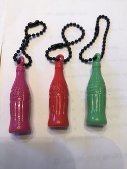 Lot of 3 Vintage 1960’s / 70’s Coca Cola Coke Bottle Keychains