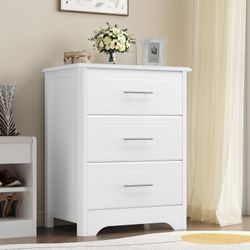 White 3 Drawer Dresser 