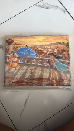 Thomas Kinkade Studios "Disney Aladdin" Gallery Wrapped Canvas.