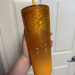 Starbucks Orange/Mango Jeweled Tumbler