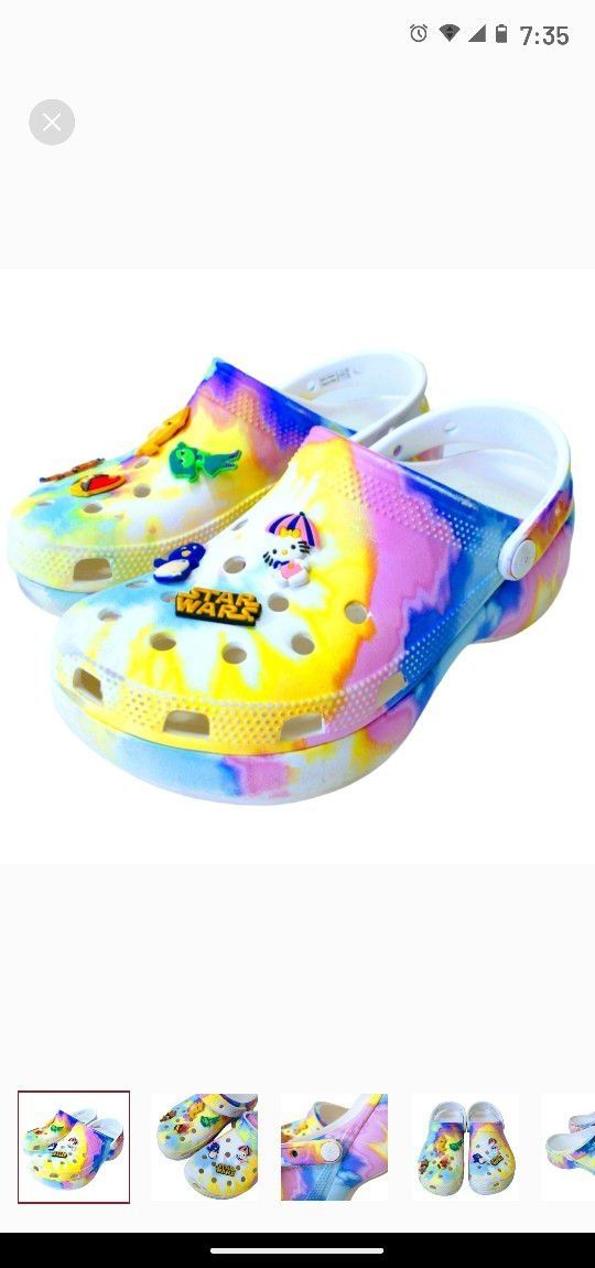 Crocs Classic Tie Dye Graphic Clog Shoes