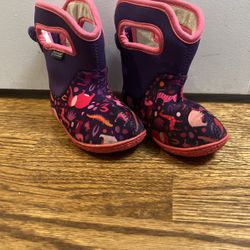 Purple And Pink Waterproof Bogs Boots For Infants