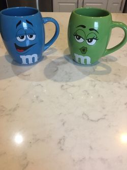 M&M 's BLUE and green Coffee Mug RARE Coffee Mug Cup