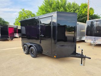 2026 New 6x12 TA Screwless Enclosed Vending Trailer | Blackout | Spoiler Package | Barn Doors | .08 Polycor | Dexter Axles | 1147
 (Black)