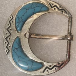 Vintage Belt Buckle Nice Turquoise Design