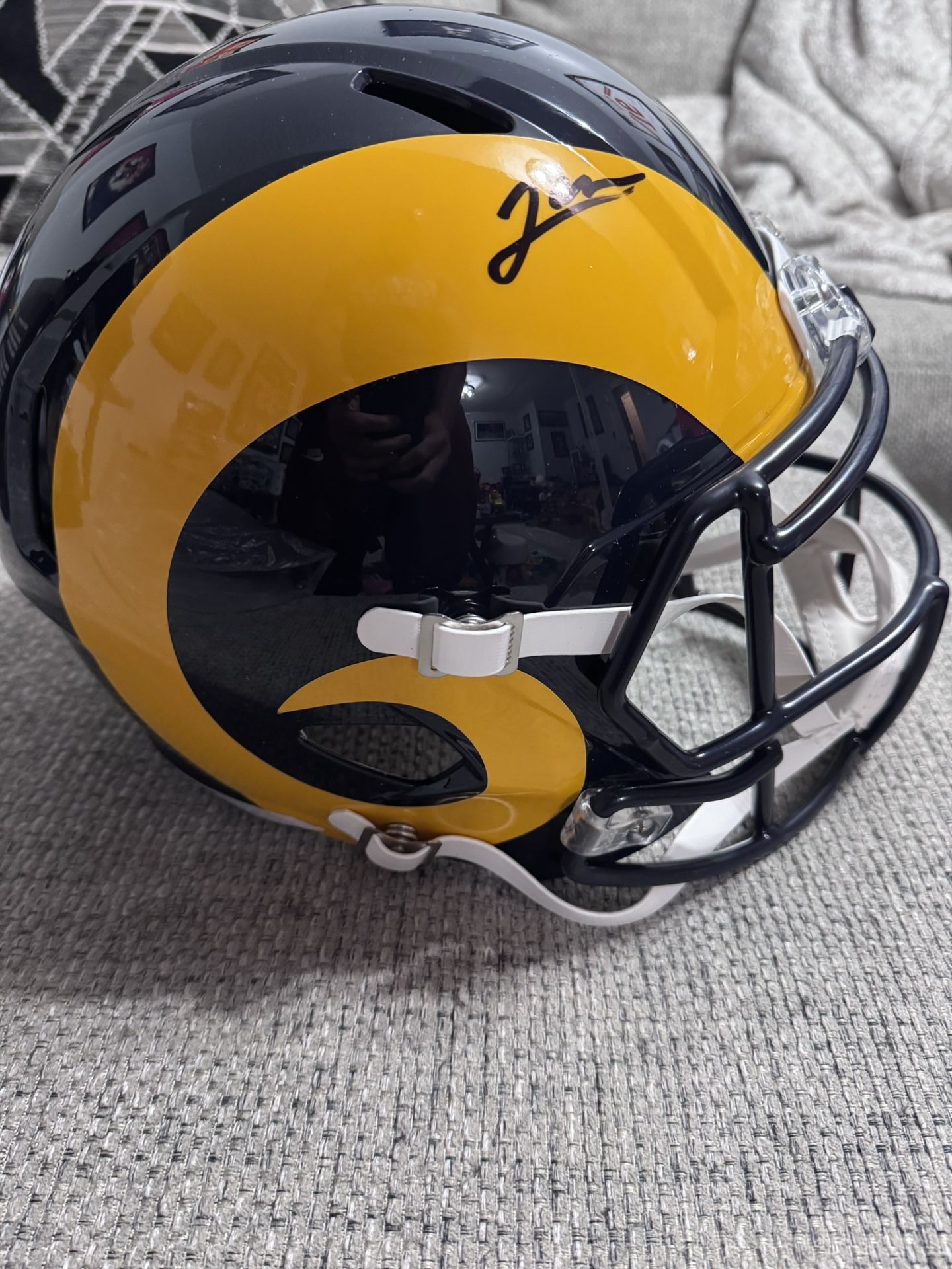Jared Verse Signed Autograph Full Size LA Rams Replica Throwback Helmet - Beckett Coa