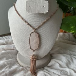 Kendra Scott Rayne Necklace Rose Quartz