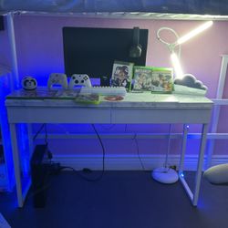 Gaming Setup With Accessories And Games LEDs And Lights