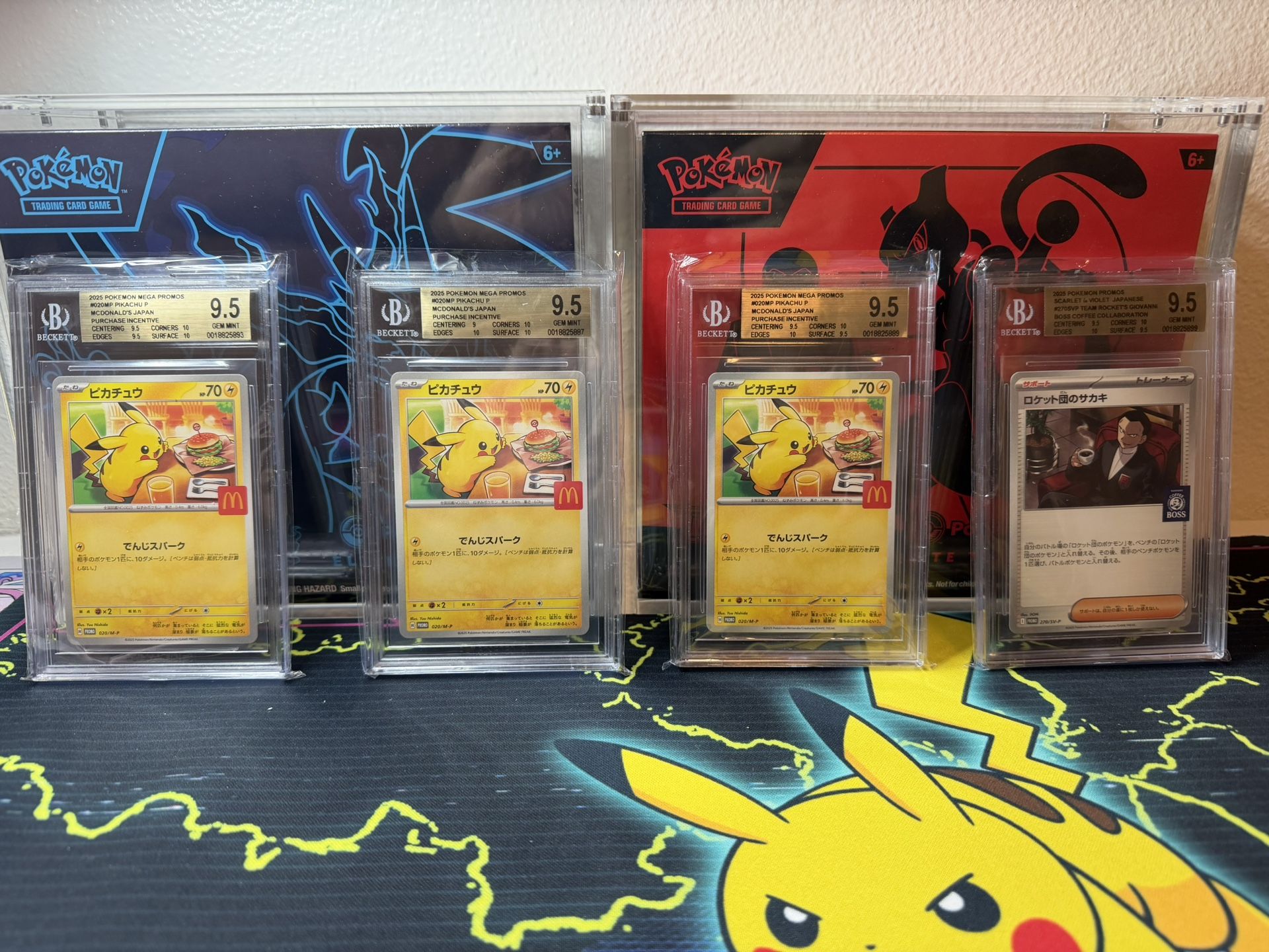 Pokemon Beckett BGS Lot Pikachu Giovanni Boss Coffee