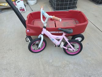 Cart and kid bicycle